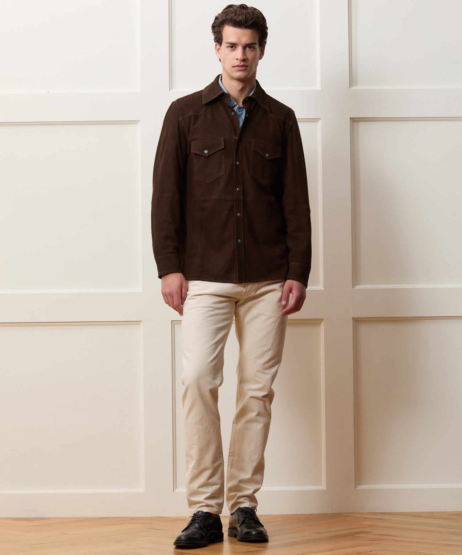 Italian Suede Western Shirt Jacket