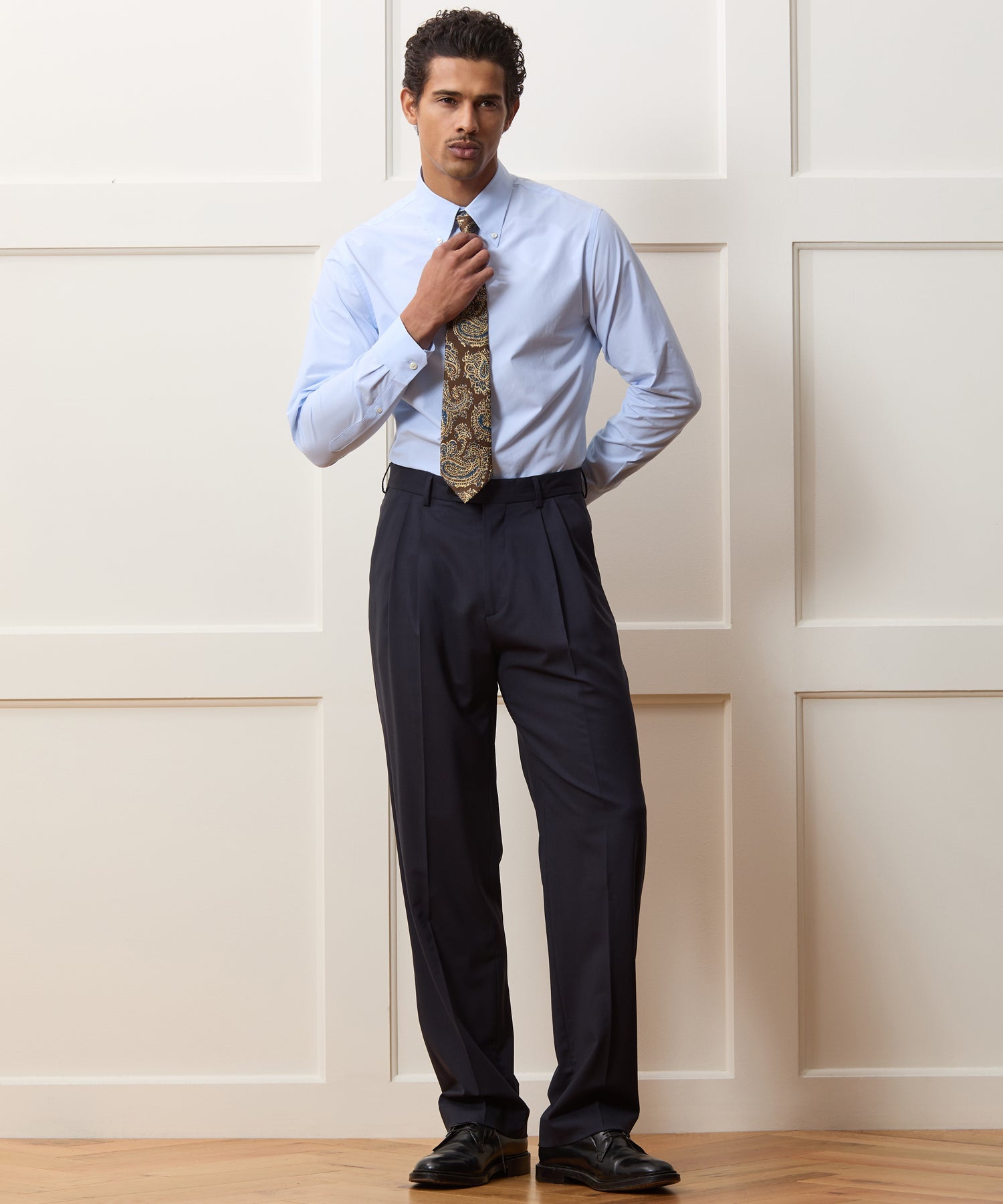 Cotton Twill Button-Down Dress Shirt