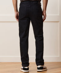 Straight Japanese Selvedge Stretch Jean in Black
