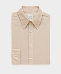 Italian Cotton-Linen Long Point Collar Dress Shirt