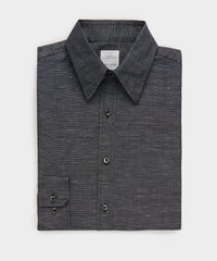 Italian Cotton-Linen Long Point Collar Dress Shirt