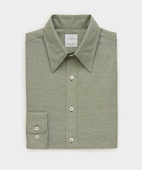 Italian Cotton-Linen Long Point Collar Dress Shirt