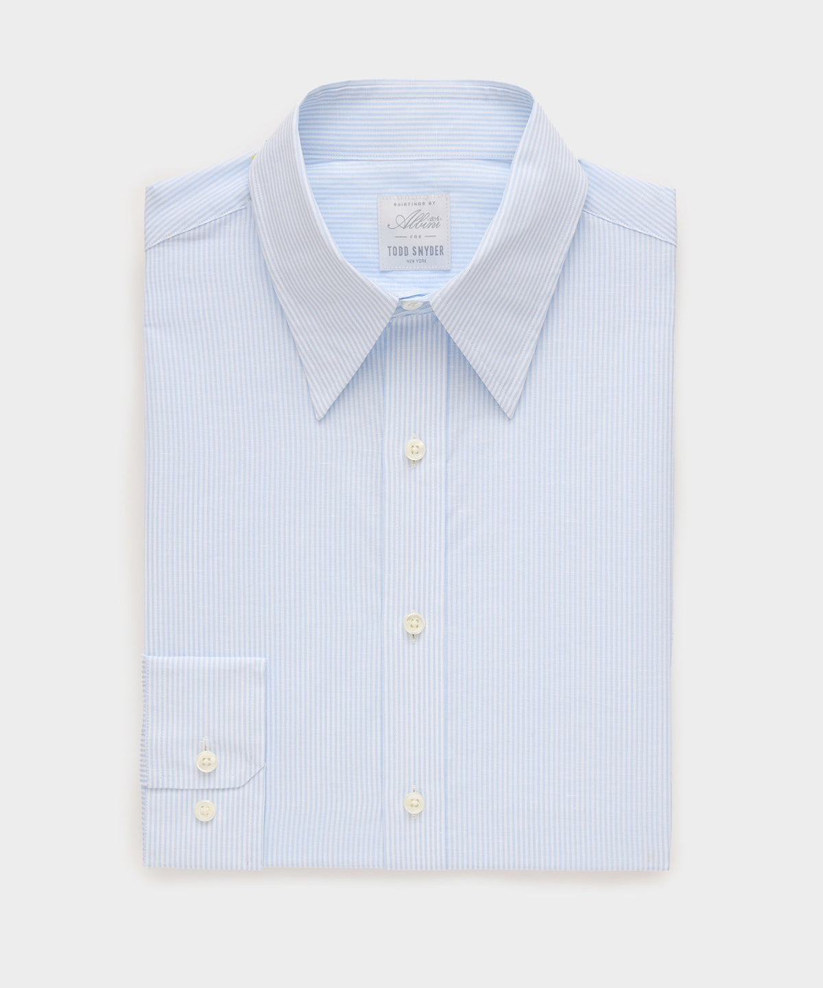 Italian Cotton-Linen Long Point Collar Dress Shirt