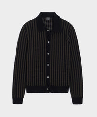 Striped Boucle Sweater Polo