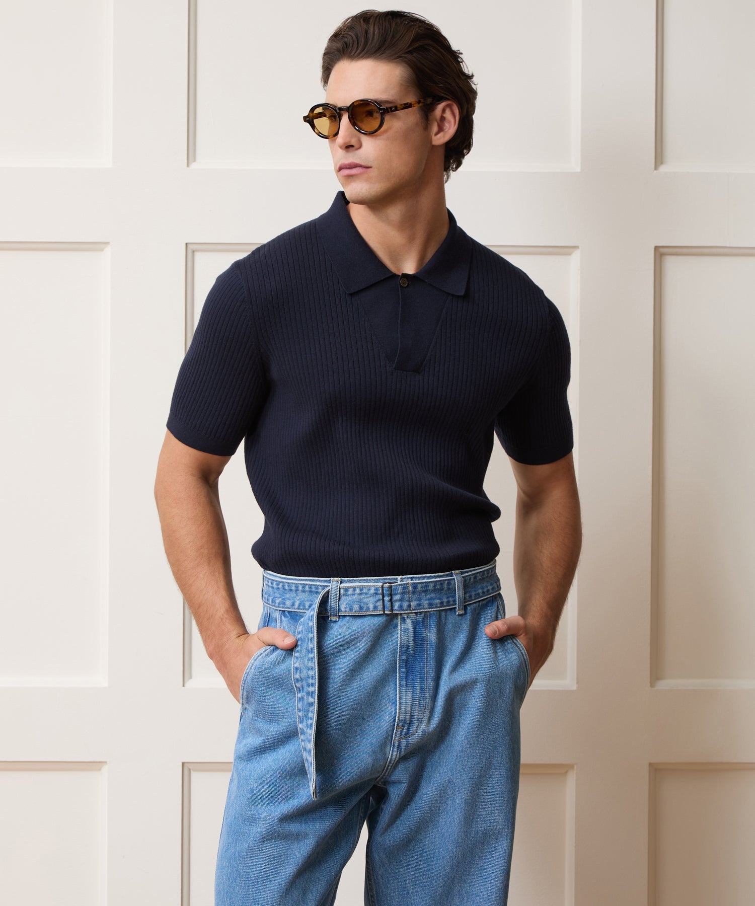 Cotton-Cashmere Sweater Polo