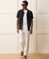 Linen-Cotton Knit Shirt