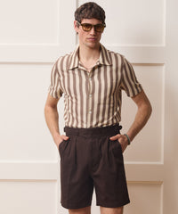 Linen-Cotton Knit Shirt