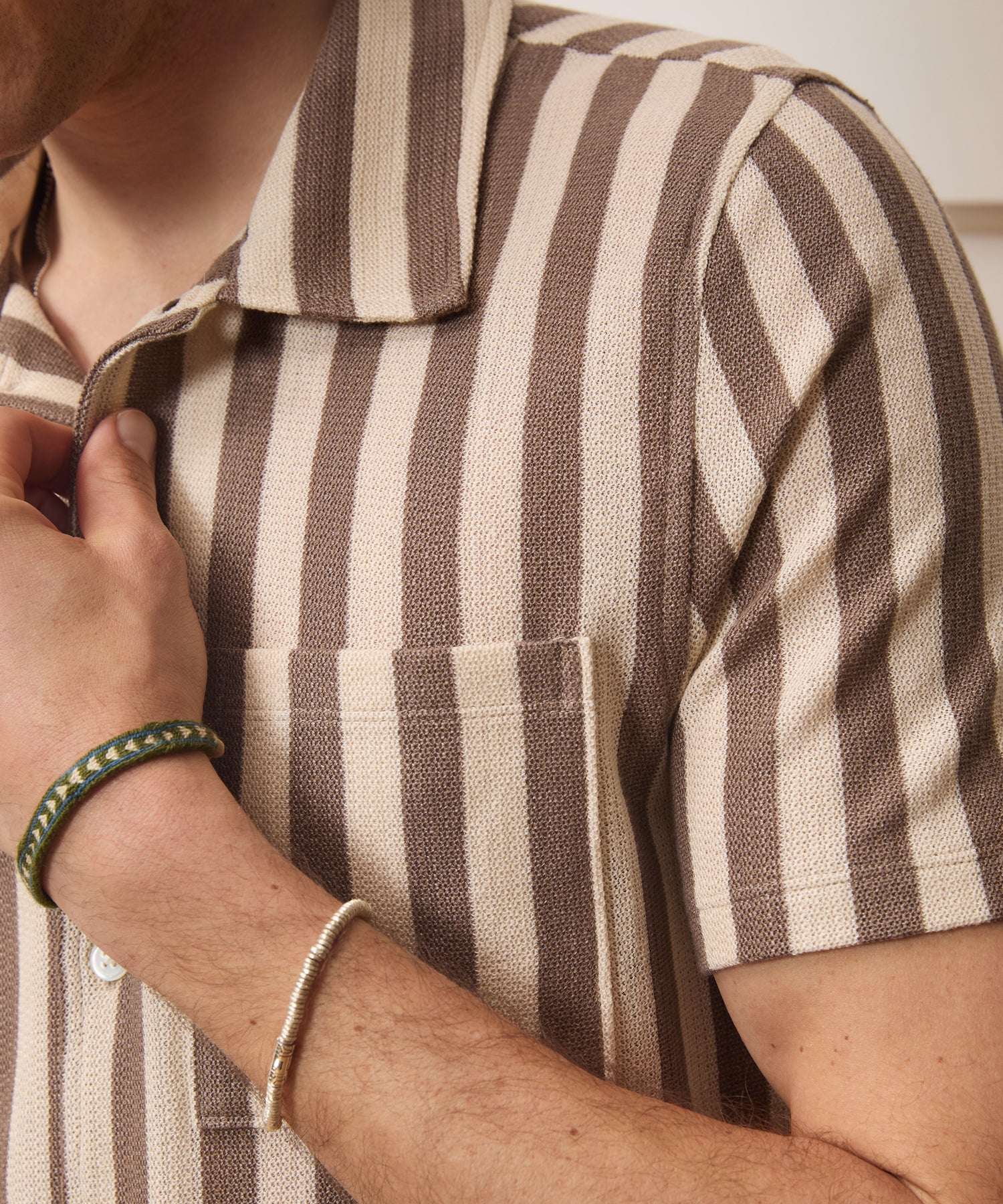 Linen-Cotton Knit Shirt