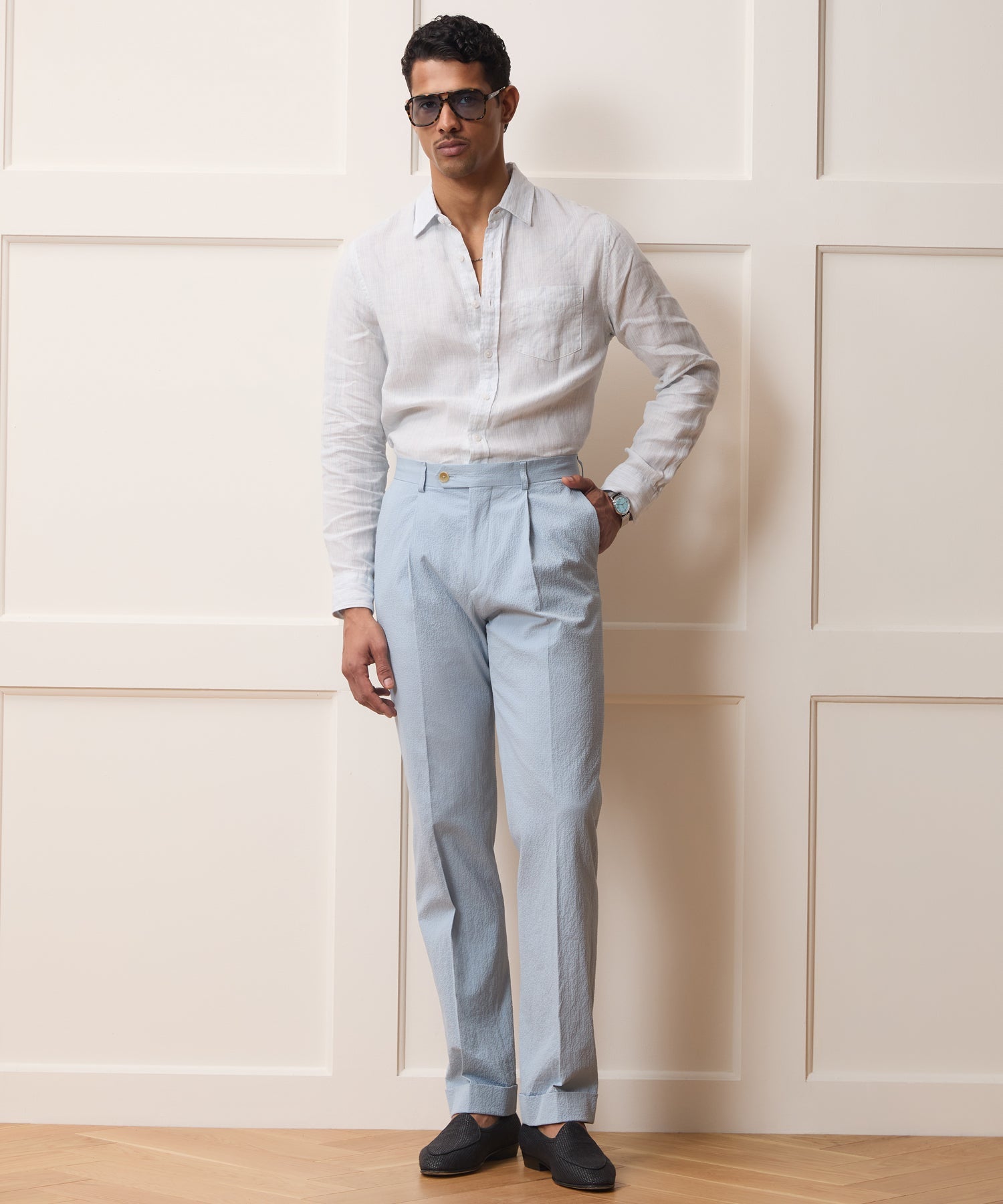 Italian Seersucker Madison Trouser