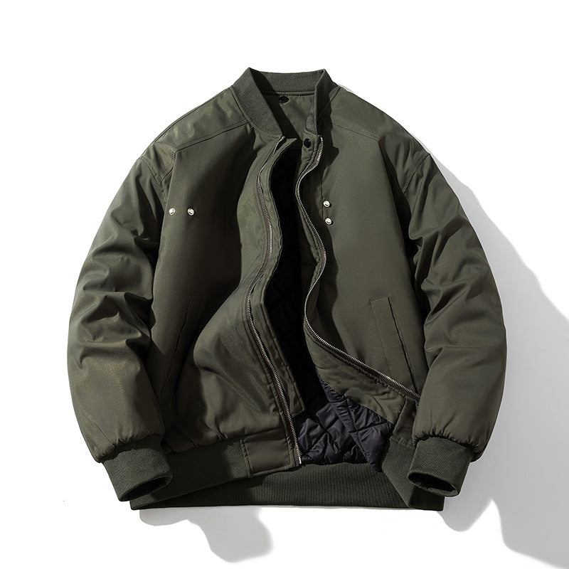 Men Vintage Jackets Loose Trend Baseball Suit Zip Padded Flight Suit