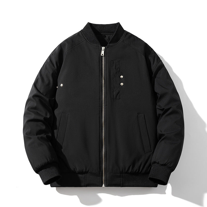 Men Vintage Jackets Loose Trend Baseball Suit Zip Padded Flight Suit