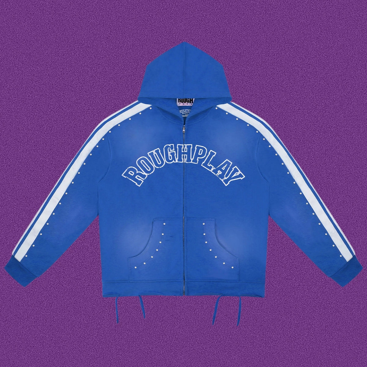 Roughplay Arch Logo Track Zip-Up Hoodie - Royal Blue