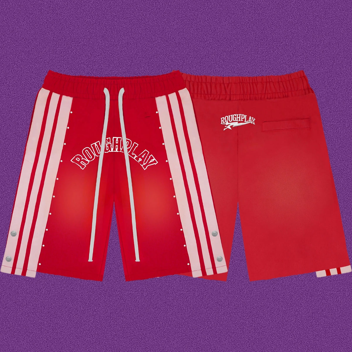 Roughplay Arch Logo Track Shorts - Red