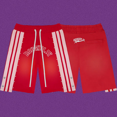 Roughplay Arch Logo Track Shorts - Red