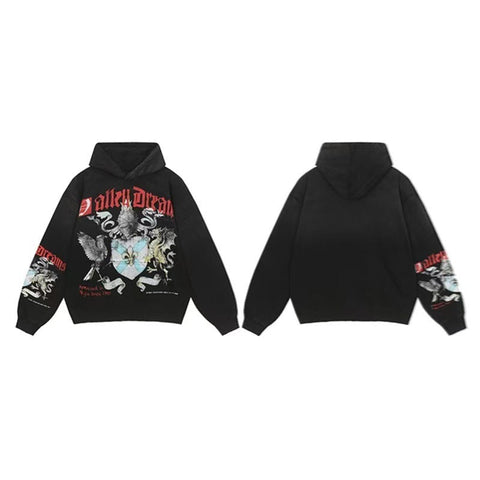 Vale Forever Valley Dreams Crest & Shield Graphic Vintage Wash Hoodie