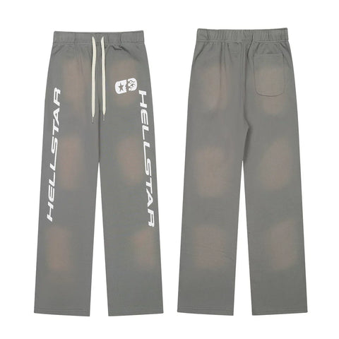Hellstar Logo Fade Drawstring Sweatpants grey