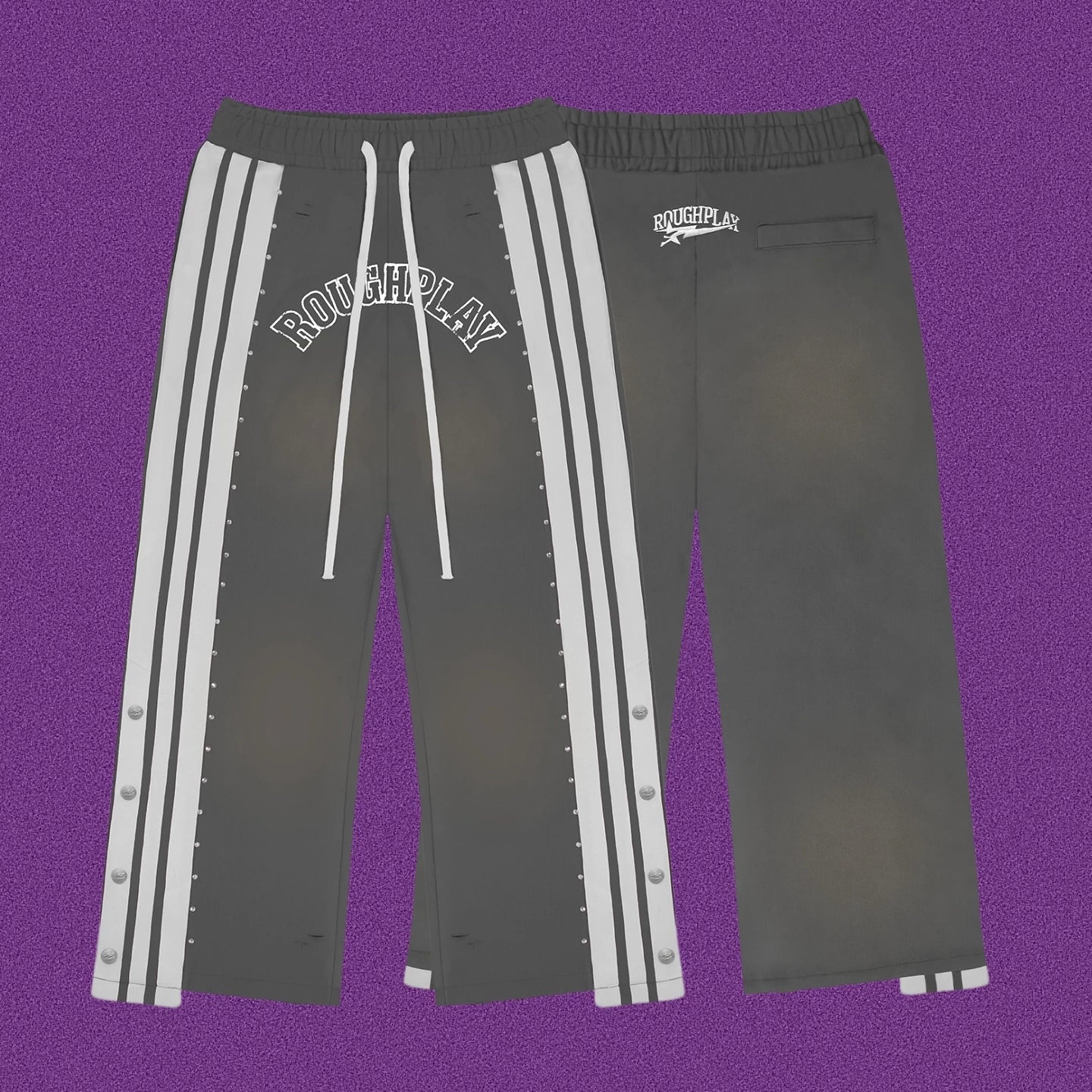 Roughplay Arch Logo Track Sweatpants - Dark Grey