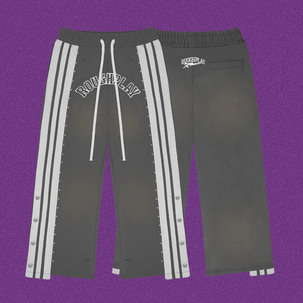 Roughplay Arch Logo Track Sweatpants - Dark Grey