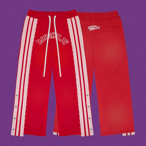 Roughplay Arch Logo Track Sweatpants - Red