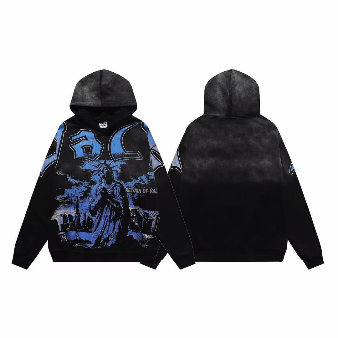 Vale Forever Return of Vale Statue of Liberty Graphic Vintage Wash Hoodie