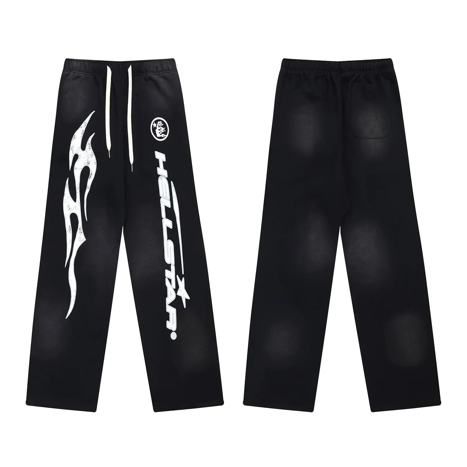 Hellstar Flame & Logo Drawstring Sweatpants black