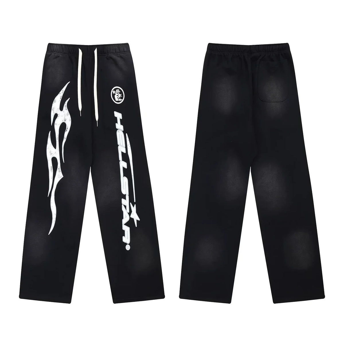 Hellstar Flame & Logo Drawstring Sweatpants black