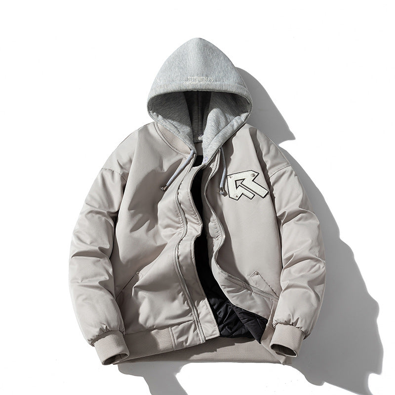 Men's Vintage Jackets Patch Embroidered Jacket Men's Padded Baseball Jacket Cotton Jacket