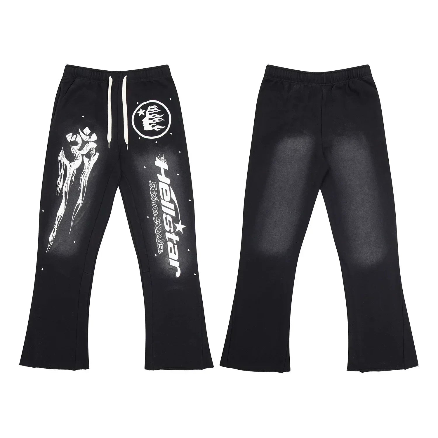 Hellstar Graphic Print Drawstring Sweatpants blue