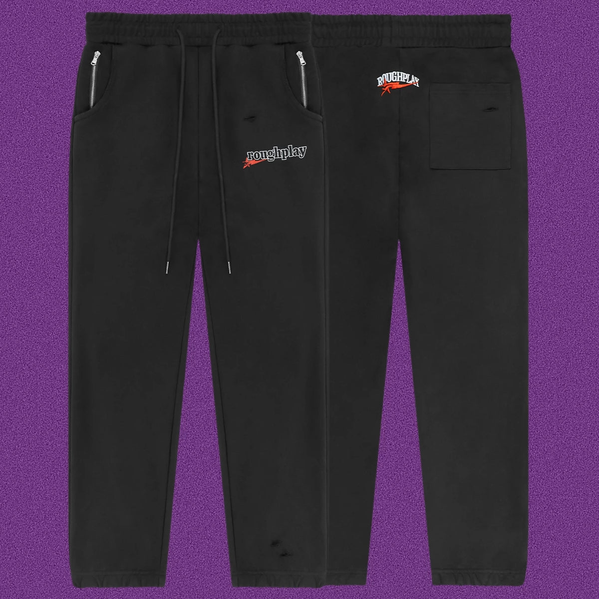 Roughplay Small Logo Track Sweatpants - Black