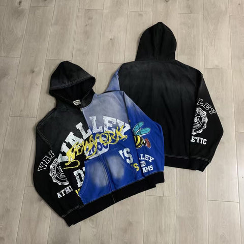 Vale Forever Valley New York Bee Vintage Full-Zip Hoodie