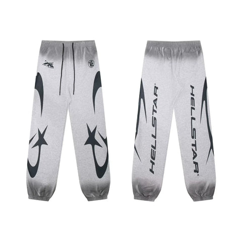 Hellstar Curved Horn & Star Grey Sweatpants