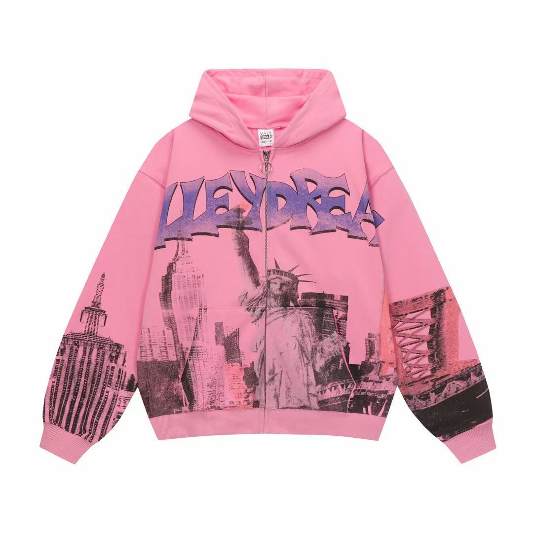 Vale Forever Valley Dreams Skyline & Statue of Liberty Graphic Full-Zip Hoodie