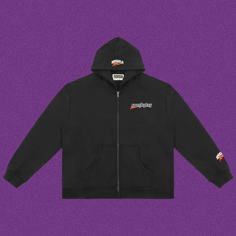 Roughplay Small Logo Full-Zip Hoodie - Black