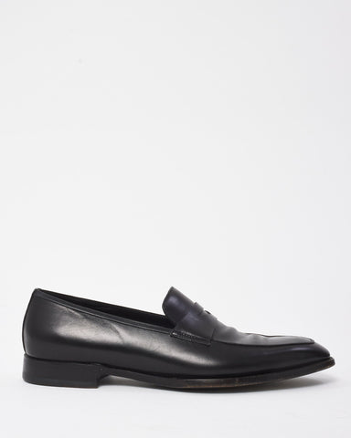 Dior Men's Black Leather Semi-Pointed Toe Loafers - 43 MEN