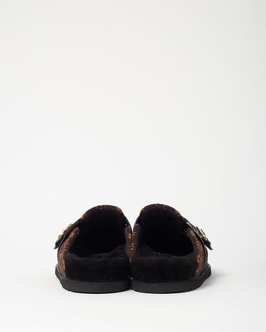 Louis Vuitton Brown Monogram Cashgora Wool LV Cosy Flat Comfort Closed Mules - 41