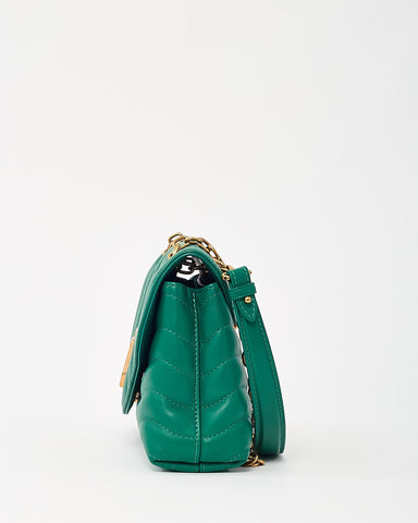 Louis Vuitton Green Calfskin Leather New Wave Chain MM Shoulder Bag GHW
