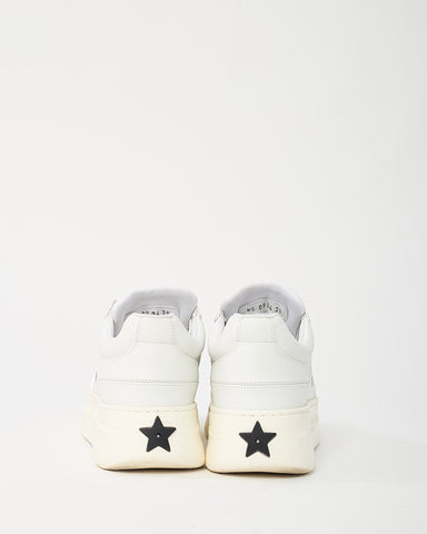 Dior White Calfskin Leather and Beige Suede Dior Star Sneakers - 38
