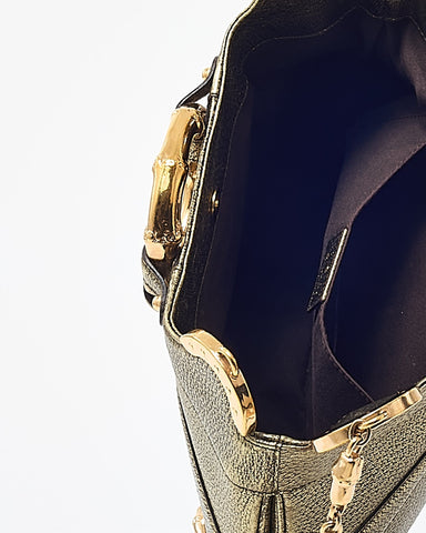 Gucci by Tom Ford Limited Edition Gold Leather Bamboo Chain Shoulder Bag