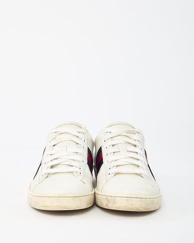 Gucci White Leather Green/Red Web Ace Sneakers - 36.5