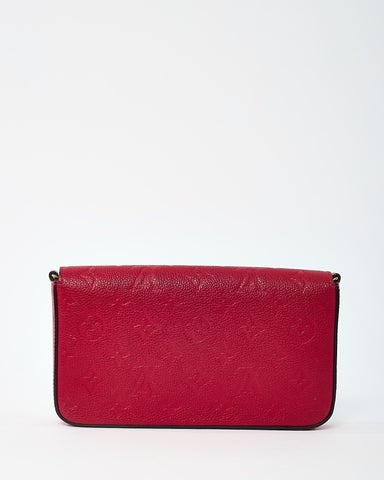 Louis Vuitton Red Monogram Empreinte Leather Felicie Pochette Crossbody Bag