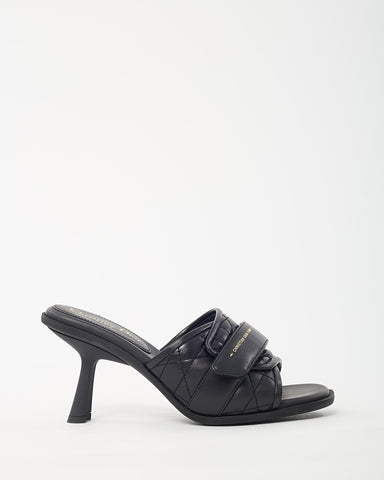 Dior Black Cannage Leather Logo DiorEvolution Heeled Mule Sandals - 38.5