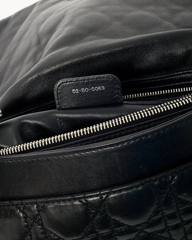 Dior Black Cannage Leather Medium Rendezvous Chain Shoulder Bag