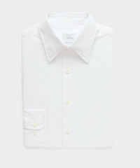Seersucker Long Point Collar Dress Shirt