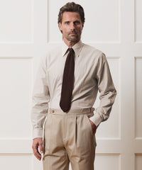 Seersucker Long Point Collar Dress Shirt