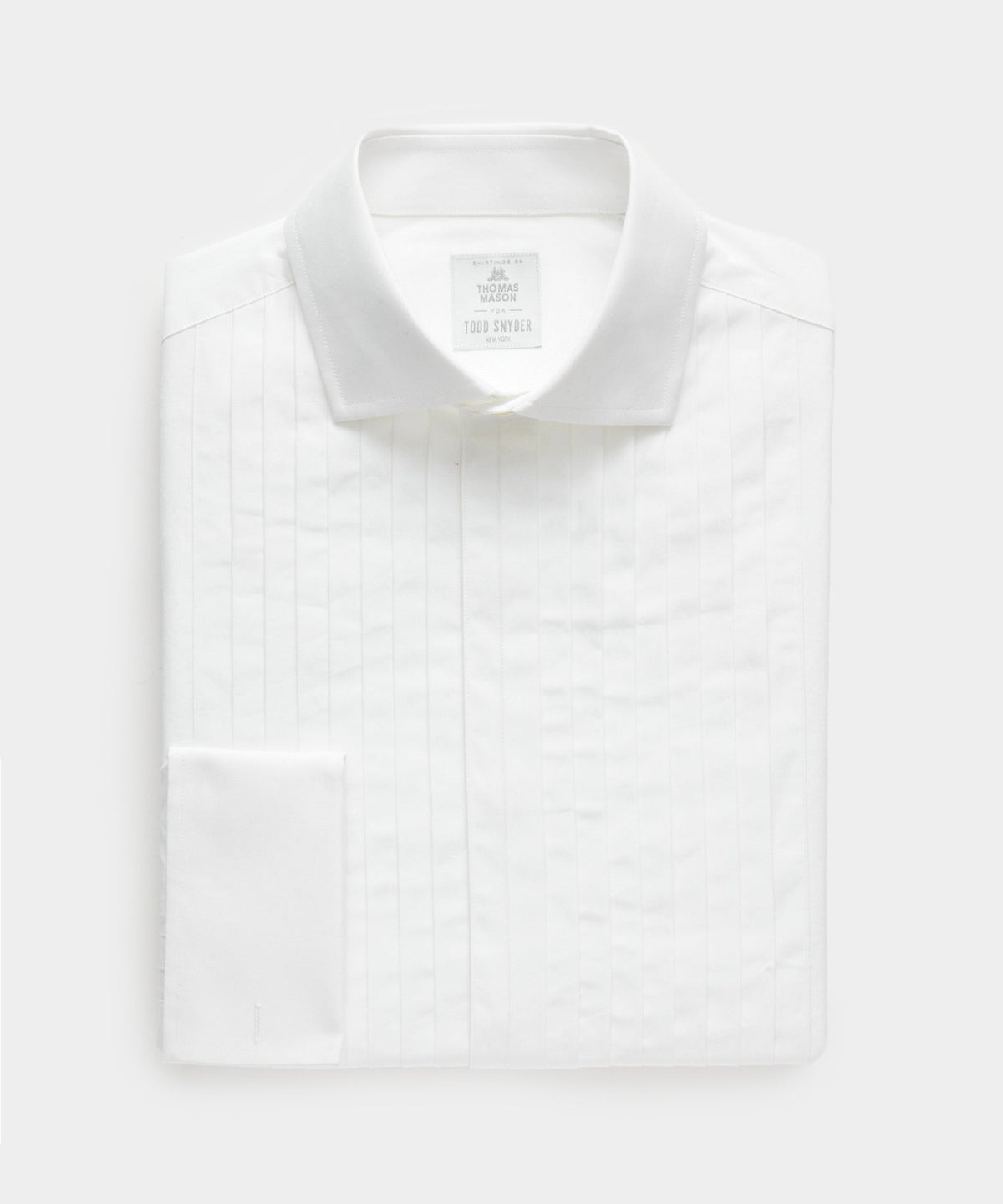 Italian Cotton Wide Pleat Spread Collar Tuxedo Shirt