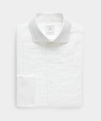 Italian Cotton Wide Pleat Spread Collar Tuxedo Shirt