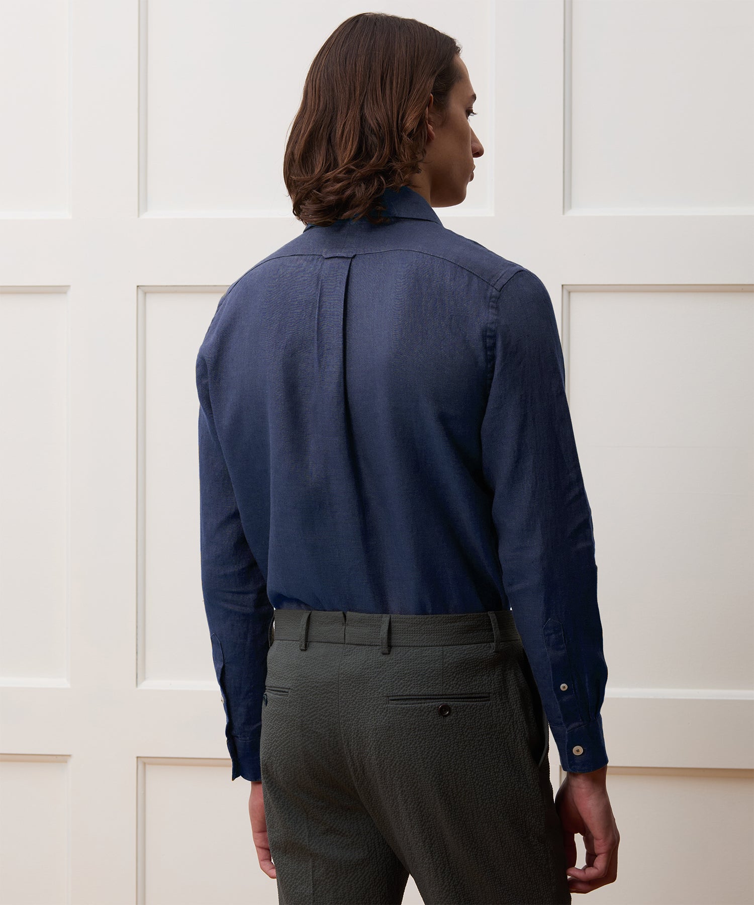 Slim Sea Soft Irish Linen Point Collar Shirt