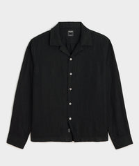 Cropped Sea Soft Irish Linen Camp Collar Shirt