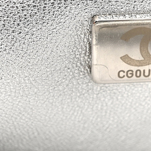 Crystal Embellished Metallic Lambskin Mini Chanel 22 Silver