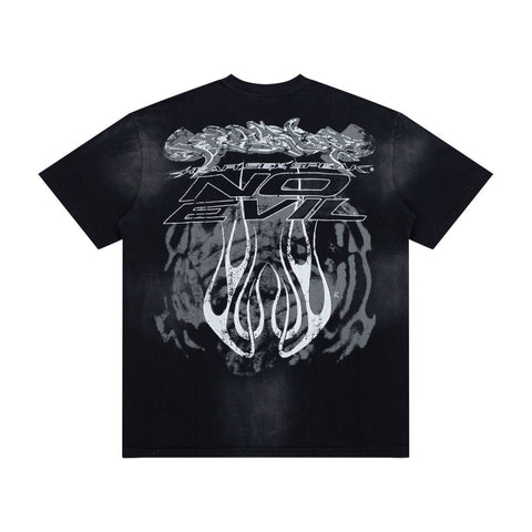 Hellstar No Evil Hear See Speak Skull Hands Vintage Washed Tee